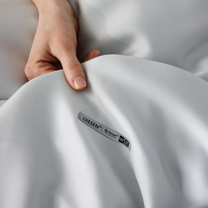 Class A 120-count Lyocell Duvet Cover <b>Sheet</b> Set Solid Color Breathable Home Use - Product Image 3