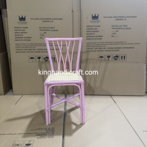 Chaise d'enfant en rotin artisanal haut de gamme pour la location – Mobilier en osier naturel pour mariages, événements et célébrations - Product Image 1