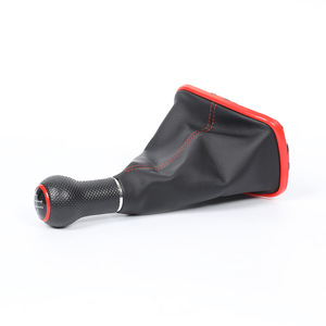 Couvercle de pommeau de levier de vitesses Volkswagen, noir avec surpiqûres rouges, 5 ou 6 vitesses, transmission manuelle, pièce de rechange pour MK4 Jetta Golf Bora - Product Image 1