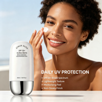 ETRUN ALISA Crème solaire quotidienne légère sans parfum, non grasse, protection SPF 50 UVA & UVB à large spectre, pour tous types de peau