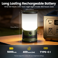 Linterna LED de Camping Recargable por USB, Portátil, Desmontable, Impermeable IP45, con 7 Modos de Luz, para Banco de Energía, Venta al Por Mayor