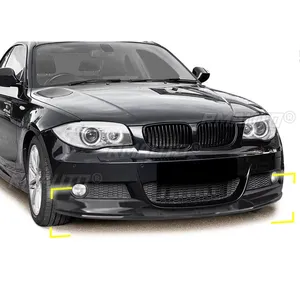 สำหรับ BMW ซีรีส์ 1 E82 M Sport ปี 2007-2013 ชุดแต่งสเกิร์ตหน้ากันชน ครอบสปอยเลอร์ข้าง สีดำเงา สไตล์คาร์บอนไฟเบอร์ - Product Image 3