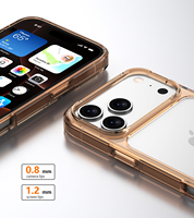 Coque de téléphone cristalline Durable 2 en 1 TPU PC Coque rigide antichoc Accessoires mobiles Logo personnalisé Couverture de téléphone pour iPhone 17