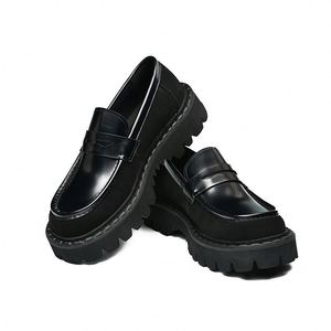 LeFou Thick-soled High-<b>Heeled</b> Shiny Finish Casual Autumn Shoes 2025 New Design Business Formal Large-<b>Heeled</b> Breathable Anti-Slip - Product Image 5