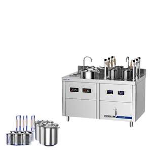 Cuisinière à induction commerciale compacte avec <span class=keywords><strong>plateau</strong></span> à condiments et 6 réservoirs en acier inoxydable, facile à nettoyer, pour l'industrie alimentaire - Product Image 6