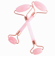 Vente en gros de rouleaux de massage faciaux sans bruit, rouleau de massage en quartz rose pour le visage et le corps