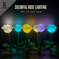 Lampu Motif Dekoratif Natal Taman Bunga Mawar 3D LED RGB IP65 Luar Ruangan