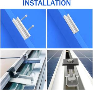Suporte de Montagem para Painéis Solares em Telhado com Clamps de Alumínio, Sistema de Montagem para Painéis Solares, Kit de Clamps Intermediários e Terminais - Product Image 2