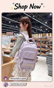 Sac à dos de gros pour filles du collège, motif nœud, grande capacité, avec poche frontale à rabat et poches latérales en filet - Product Image 6