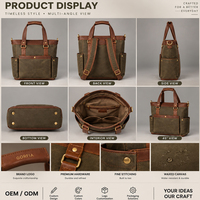 Sac à dos de voyage personnalisé en nylon résistant à l'eau, sac de transport multi-poches grande capacité, sac de travail avec poignée renforcée, sac OEM multi-usages