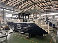 Bateau de pêche en aluminium Gospel de 25 pieds (7,5 m) avec cabine fermée et moteur hors-bord de 250 à 350 CV pour la navigation fluviale et la pêche sportive