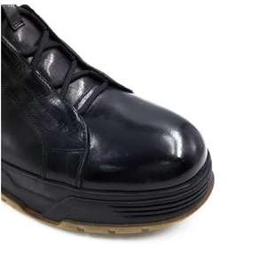 <b>Men</b> Genuine Leather <b>High</b> <b>Top</b> <b>Boots</b> Lace-Up Pigskin Lining Breathable Anti-Slip Rubber Sole Office & Career Wedding Autumn Shoes - Product Image 6