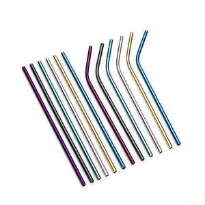 Accessoires de bar zéro <span class=keywords><strong>d</strong></span>échet réutilisables pailles colorées en cuivre et <span class=keywords><strong>acier</strong></span> inoxydable pour whisky et boire - Product Image 1