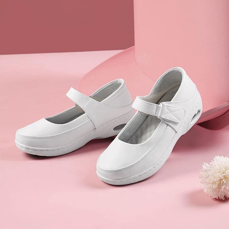 Comfortable White Nursing Safety Shoes with High Heel Medical Work