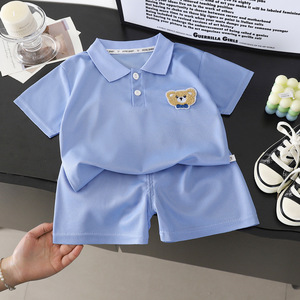 Vêtements pour enfants tendance, costume d'été pour garçons, 1 2 3 4 5 6 ans, t-shirt à manches courtes décontracté pour garçons + shorts, ensembles de vêtements pour bébés - Product Image 3