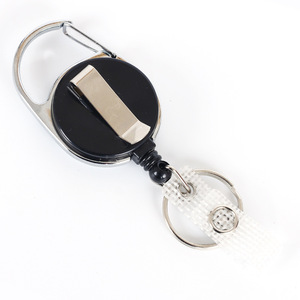 พวงกุญแจแบนแบบพับเก็บได้โลโก้ขนาดใหญ่ออกแบบได้ตามต้องการพร้อมคลิปหนีบบัตรพร้อมพวงกุญแจคาราไบเนอร์และคาราไบเนอร์สำหรับส่งเสริมการขาย - Product Image 2