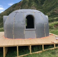 Maisonnette Modulaire Ronde en Mousse EPS Graphène Prête à l'emploi à Bas Prix, 28 Mètres Carrés, pour Maisons d'Été Futuristes