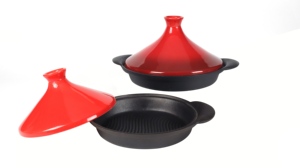 <span class=keywords><strong>Tajine</strong></span> <span class=keywords><strong>en</strong></span> <span class=keywords><strong>fonte</strong></span> émaillée avec couvercle <span class=keywords><strong>en</strong></span> céramique, idéal pour servir des plats marocains traditionnels, durable et sans danger pour les aliments - Product Image 3