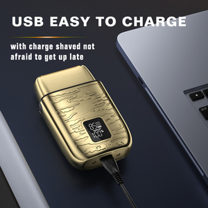IRUIBEAUTY alat cukur elektrik LK-2010, pencukur semua logam IPX6 tahan air dengan Foil ganda kecepatan Motor dapat disesuaikan untuk hadiah