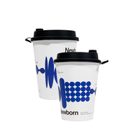 Gobelets à café jetables en gros Lions avec papier sulfurisé, capacité 2,5 oz-16 oz, taille et design personnalisés, origine Anhui, avec poignée