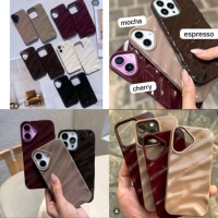 Coque de téléphone en TPU antichoc pour iPhone 16 15 14 13 Pro Max Wave Pattern Design Coque de téléphone portable unie dans un sac OPP
