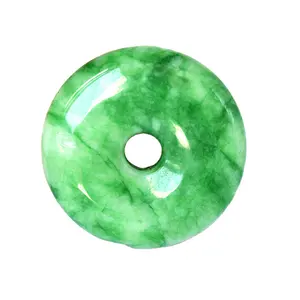 Colgante de Jade Jadeíta de Burma verde Natural para hombres y mujeres y niños, collar de Jade en forma de donut