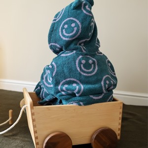 Peignoir rétro SMOOTH <span class=keywords><strong>Smiley</strong></span> parent-enfant, en coton peigné à fibres longues, avec capuche, 100% coton, pour hôtel et maison, vente en gros - Product Image 2