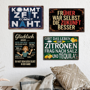 Deutsches Motivations-Blechschild Metallplakette für Schlafzimmer Männerhöhle Wanddekor UV-gedruckt Lackiertechnik für Unternehmensvision - Product Image 1