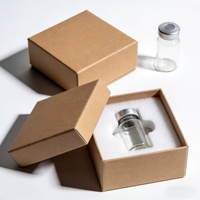 Boîte en papier kraft personnalisée de luxe avec insert en mousse, boîte cadeau rigide en carton pour sérum, ampoule et petite fiole de parfum