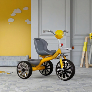 <span class=keywords><strong>Tricycle</strong></span> pour enfants avec 3 grandes roues, cadre en plastique léger, pour les âges de 2 à 6 ans, conduite sécurisée - Product Image 6