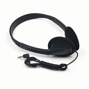 3,5mm negro uno con cable enchufe de auriculares barato/diadema auriculares y aerolíneas auriculares - Product Image 1