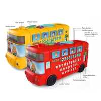 Autobús Escolar Musical Eléctrico Multifuncional de Plástico con Letras del Alfabeto y Números para Niños de Preescolar FiveStar