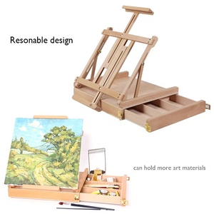 Chevalet de peinture et de dessin pliable <span class=keywords><strong>en</strong></span> <span class=keywords><strong>bois</strong></span> pour enfants, <span class=keywords><strong>table</strong></span> de bureau d'école réglable, fournitures artistiques professionnelles W&K EW05B - Product Image 4