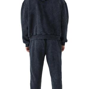 Survêtements surdimensionnés à épaules tombantes de haute qualité personnalisés, lavage à l'acide, 100% coton molletonné, dernier design, logo personnalisé, survêtements pour hommes - Product Image 4