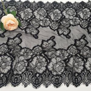 Bordure en dentelle large pour cils, en nylon écologique, motif floral, garniture de luxe élégante pour robes de mariée et accessoires vestimentaires - Product Image 2