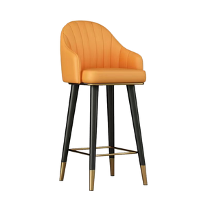 Ensemble de tabourets de bar et de chaises de restaurant modernes et abordables pour hôtel et salon, en cuir PU noir, livraison gratuite - Product Image 1