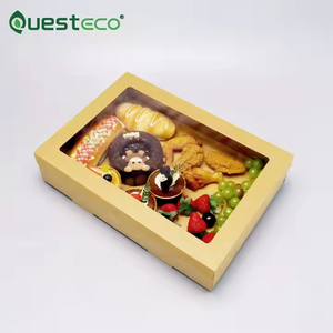 Hộp khay gấp đựng đồ ăn nhanh, sushi, burger, khoai tây chiên, làm từ giấy <span class=keywords><strong>kraft</strong></span> sóng cứng, chất lượng thực phẩm, tùy chỉnh - Product Image 2