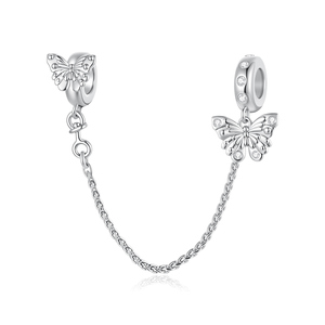 Colgante de mariposa plateado con cristales de imitación, bonito colgante de aleación para regalo de joyería unisex - Product Image 1