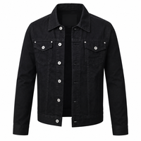 Ventes en gros de vestes en jean pour hommes avec logo personnalisé, vêtements de mode, vestes en jean noir pour hommes/vestes en toile pour hommes