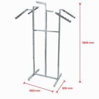 Porte-vêtements chromé à six bras