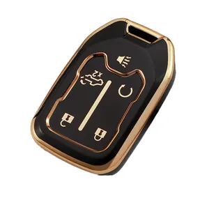 Cangkang jarak jauh tempat Fob gantungan kunci TPU kunci sarung penutup untuk kunci mobil untuk GMC Sierra medan Acadia Chevrolet Tahoe 2015