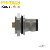 Marvtech M12 8 broches mâle montage sur panneau avant connecteur étanche connecteurs de câble pc industriel