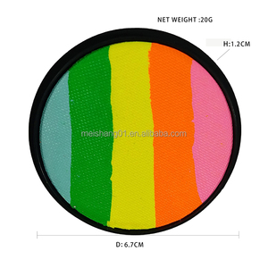 Pintura Facial Rainbow Split Cake 20g, Activada por Agua, Delineador <span class=keywords><strong>de</strong></span> Ojos Neón UV, Arte Corporal, <span class=keywords><strong>Halloween</strong></span>, Cosplay, Festivales, No Tóxica, Venta al por Mayor, OEM - Product Image 3