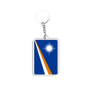 <span class=keywords><strong>LLavero</strong></span> de bandera de las Islas <span class=keywords><strong>Marshall</strong></span> 3x4,3 cm Base azul sol pájaro marino estrella emblema Mini colgante de llave estilo de la isla del Pacífico - Product Image 1