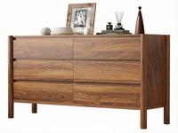 Lemari Laci 6 Laci Modern dengan Sambungan Kayu, Kabinet Penyimpanan Kayu Bergaya Mid-Century untuk Kamar Tidur, Rumah Sakit, Ruang Tamu, Ramah Lingkungan