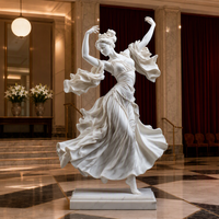 Ensemble d'art mural personnalisé avec sculpture d'ange à caractères grecs religieux et détails gravés pour statue en marbre de parc