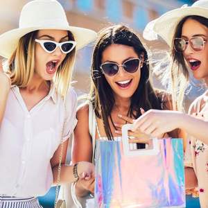 Custom Clear Reusable Tote PVC <b>Gift</b> <b>Wrap</b> Handbags Waterproof Shopping Bags Large Holographic <b>Gift</b> Bags for <b>Wedding</b> - Product Image 4