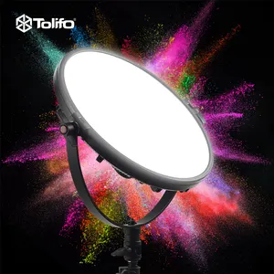 TOLIFO R-S60RGB stüdyo fotoğrafçılığı dolgu ışığı APP kontrol yuvarlak Panel yumuşak tam renkli RGB LED Video işığı desteği DMX512
