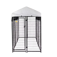 Joysing Dog Run House Grand enclos extérieur à maillons en chaîne pour animaux de compagnie avec toit étanche