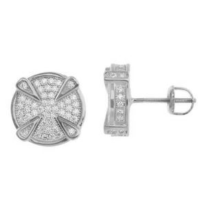 0.60 CT Real Diamond Cluster Stud <b>Earrings</b> | Screw <b>Back</b> White Gold <b>Earrings</b> | Luxury Bridal Fashion Jewelry for Women Everyday - Product Image 1